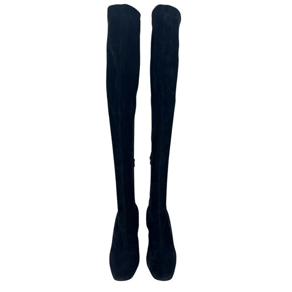 Christian Louboutin Veau Velours Spiked Study Stretch 55 Over The Knee Boots - Picture 7 of 16